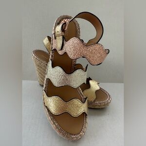 Marc Fisher Metallic Wave Espadrille Sandals - Gold, Silver & Rose Gold